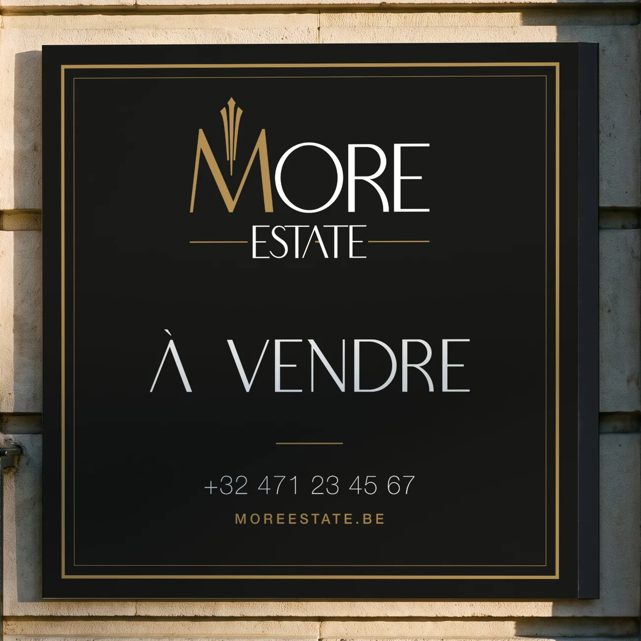 Sign panel reading À VENDRE